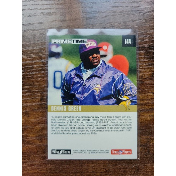 1992 Skybox Primetime #144 Dennis Green - Rookie - Vikings- NFL - Freshly Opened - Picture 2 of 2